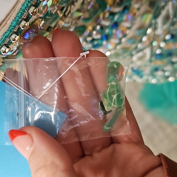 Size 6 bright green fully beaded and embroidery top strapless mermaid gown NWOT - Picture 9 of 10